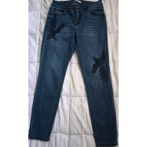 Kensie Jeans Teen Girl Blue Skinny Raw Hem – Size Medium